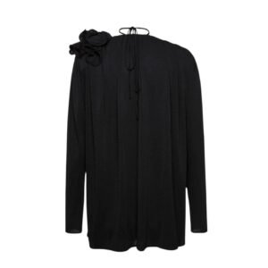 MAGDA BUTRYM CLASSIC JERSEY FLOWER BLOUSON IN BLACK