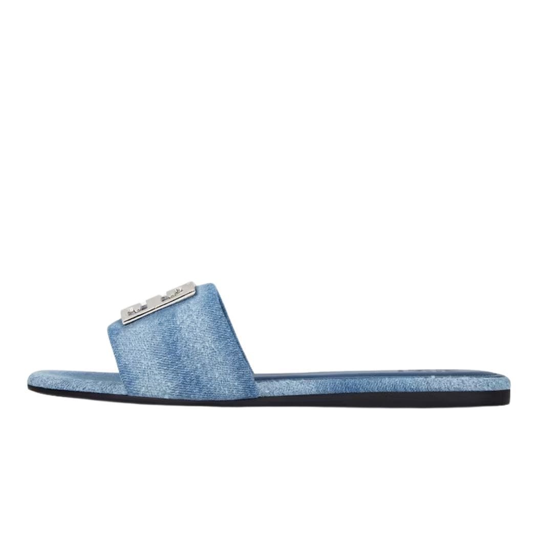 GIVENCHY 4G MULES IN WASHED DENIM - Image 6