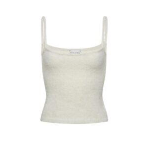MAGDA BUTRYM MOHAIR BLEND KNIT TANK TOP IN CREAM