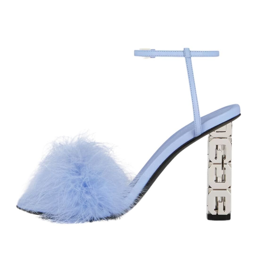 GIVENCHY G CUBE SANDALS IN LEATHER WITH FEATHERS - Image 6