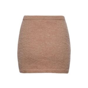 MAGDA BUTRYM MOHAIR MINI SKIRT IN CARAMEL