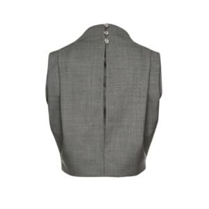 MAGDA BUTRYM HIGH NECK TECHNICAL BLOUSE IN GREY