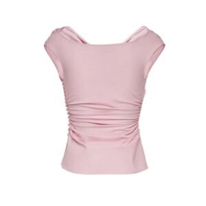 MAGDA BUTRYM OFF SHOULDER DRAPED TOP IN PINK