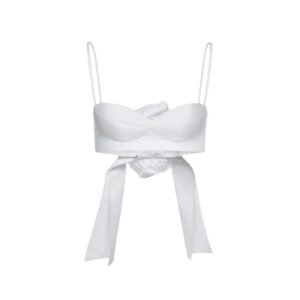 MAGDA BUTRYM ROSE SWEETHEART BRA TOP IN WHITE
