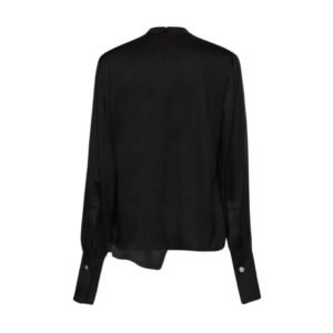 MAGDA BUTRYM ROUND NECK SILK BLOUSE IN BLACK