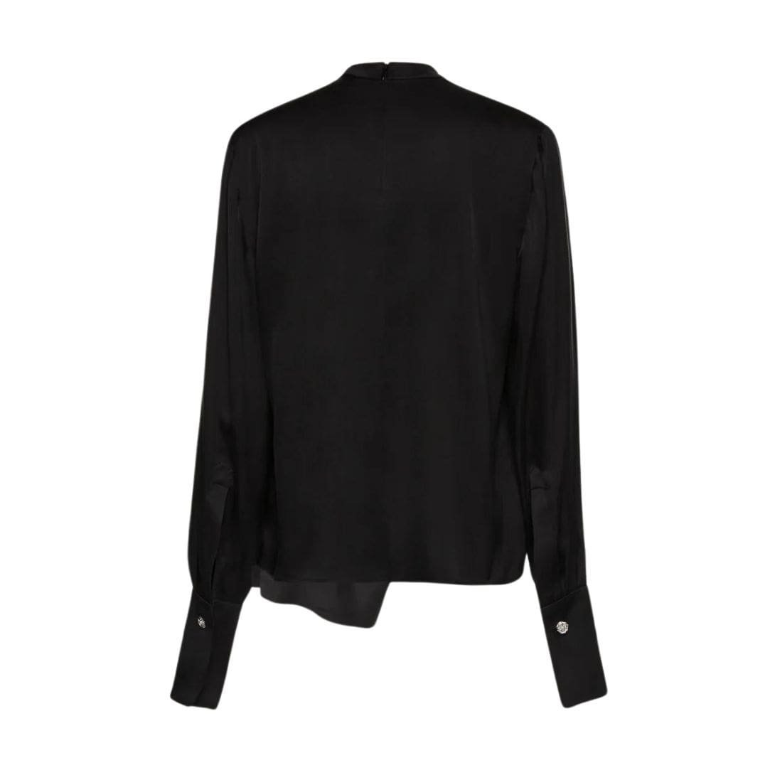 MAGDA BUTRYM ROUND NECK SILK BLOUSE IN BLACK - Image 2