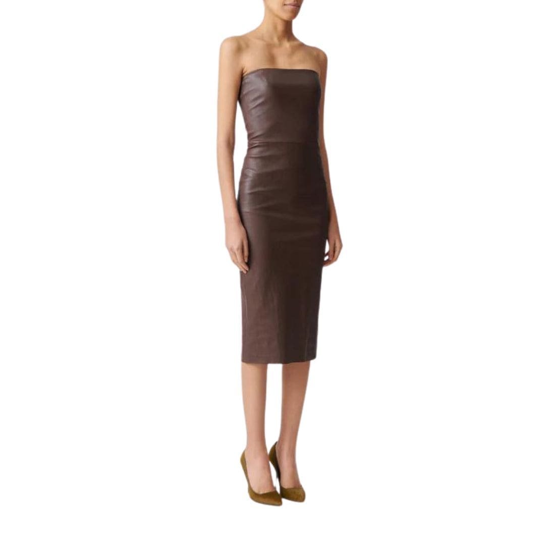 STOULS MONA STRAPLESS LEATHER DRESS - Image 3