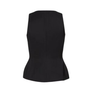 MAGDA BUTRYM ROUND NECK WAISTCOAT IN BLACK