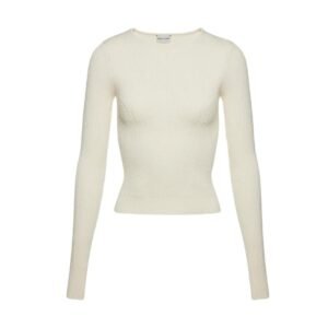 MAGDA BUTRYM SCULPTED RIB KNIT TOP IN CREAM