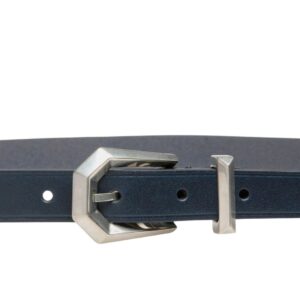 BALLY PRISMA 20MM BELT IN NAVY BLUE LEATHER