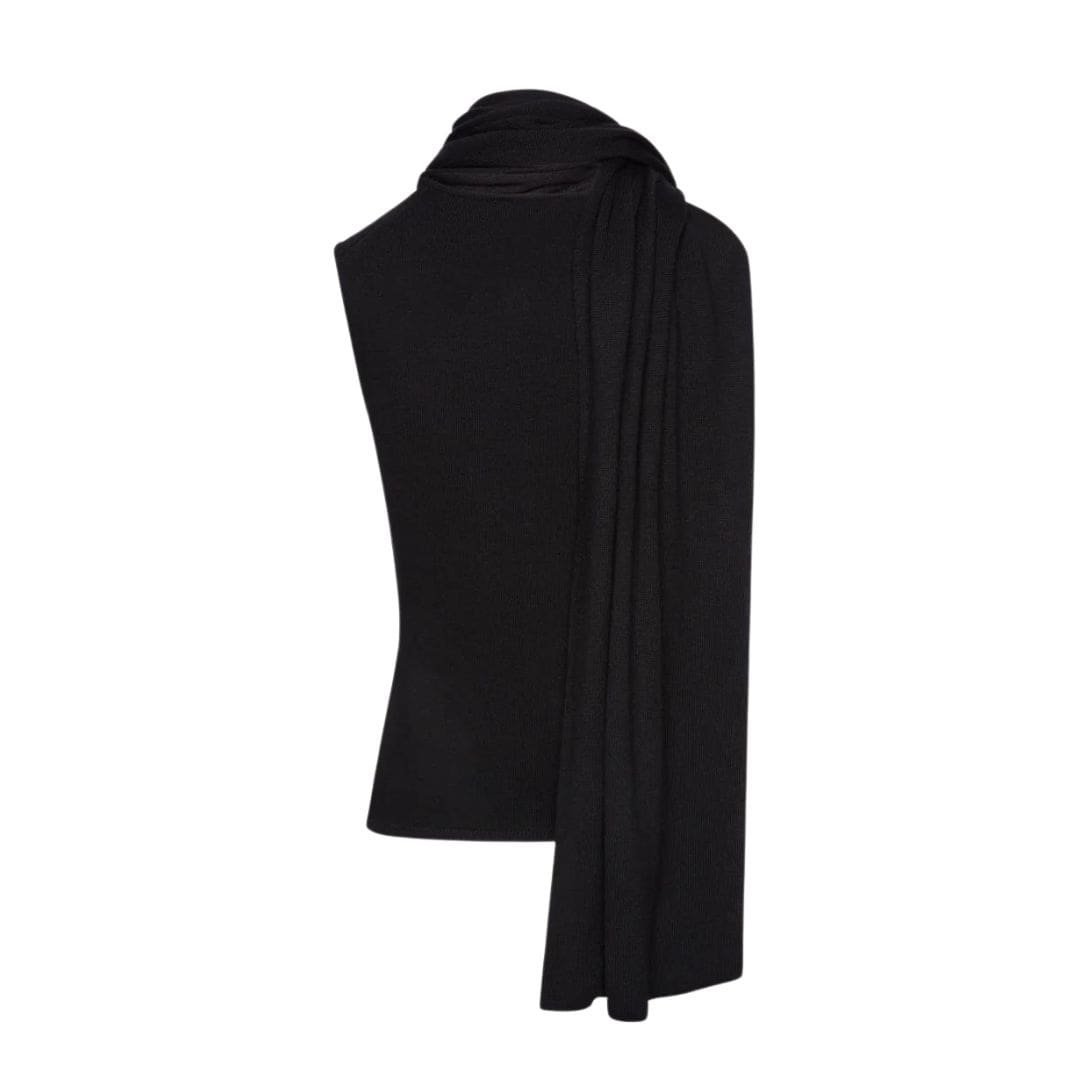 MAGDA BUTRYM SLEEVELESS HIGH NECK KNIT TOP IN BLACK - Image 2