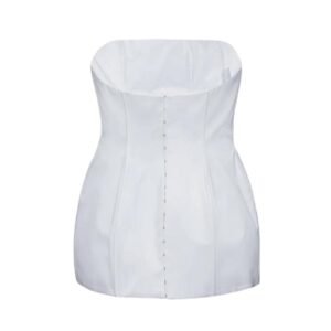 MAGDA BUTRYM STRAPLESS HOURGLASS CORSET IN WHITE