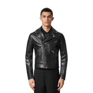 VERSACE LEATHER BIKER JACKET