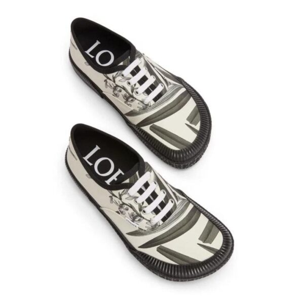 LOEWE TERRA VULCA LACE UP SNEAKER IN PRINTED CANVAS - Image 3