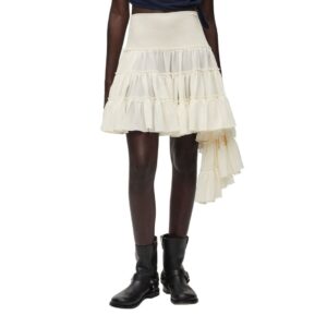 LOEWE RUFFLED SKIRT IN SILK