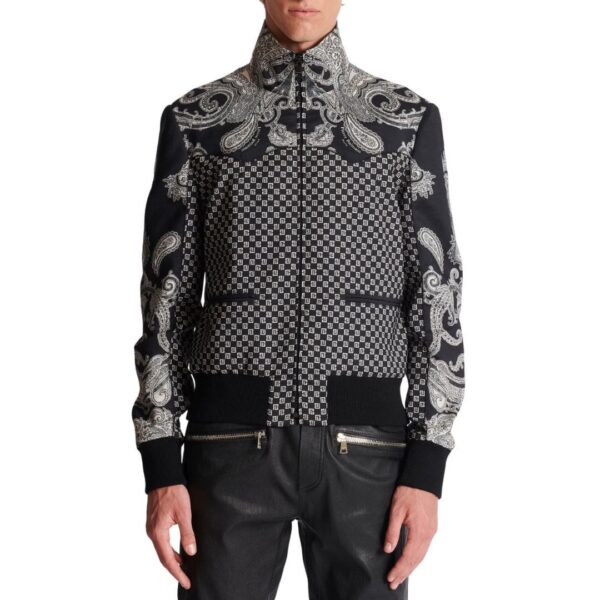 BALMAIN MINI MONOGRAM AND PAISILEY BOMBER JACKET - Image 5