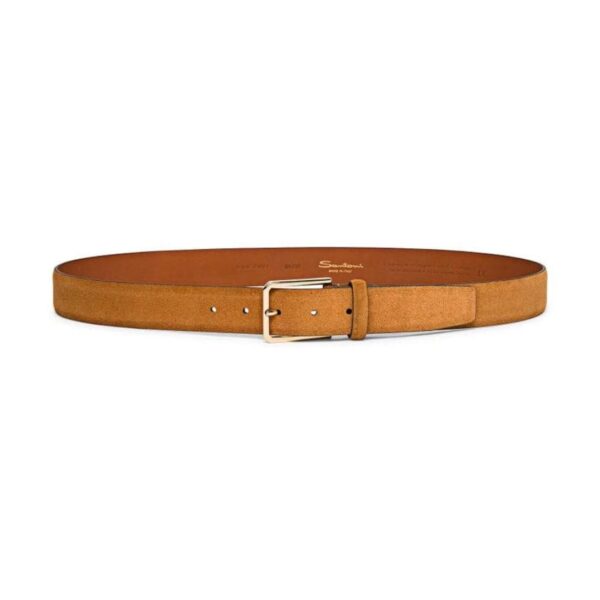 SANTONI BROWN SUEDE ADJUSTABLE BELT - Image 2