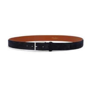 SANTONI MEN’S BLUE SUEDE ADJUSTABLE BELT