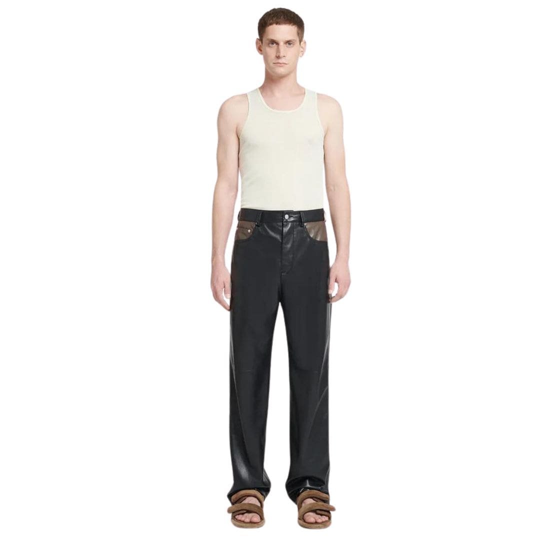 NANUSHKA ARIC OKOBOR ALT-LEATHER PANTS SHIITAKE/BLACK - Image 3