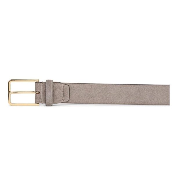 SANTONI MEN’S BROWN SUEDE ADJUSTABLE BELT - Image 3