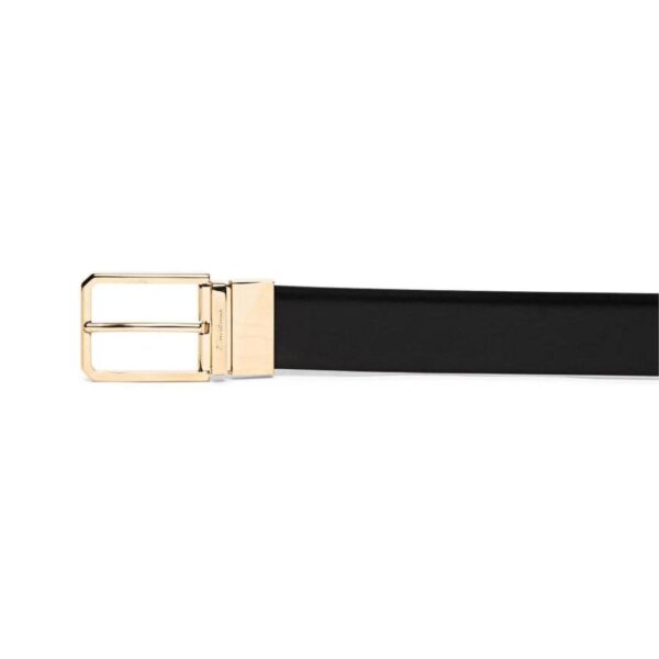 SANTONI REVERSIBLE AND ADJUSTABLE SMOOTH BLACK AND TUMBLED BROWN LEATHER BELT - Image 4