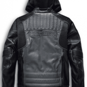 HARLEY DAVIDSON MEN’S REVERSION BLACK 3 IN 1 BIKER MOTORCYCLE GENUINE LEATHER JACKET