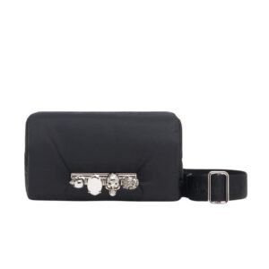ALEXANDER MCQUEEN MANS THE PUFFY KNUCLE BUM BAG IN BLACK