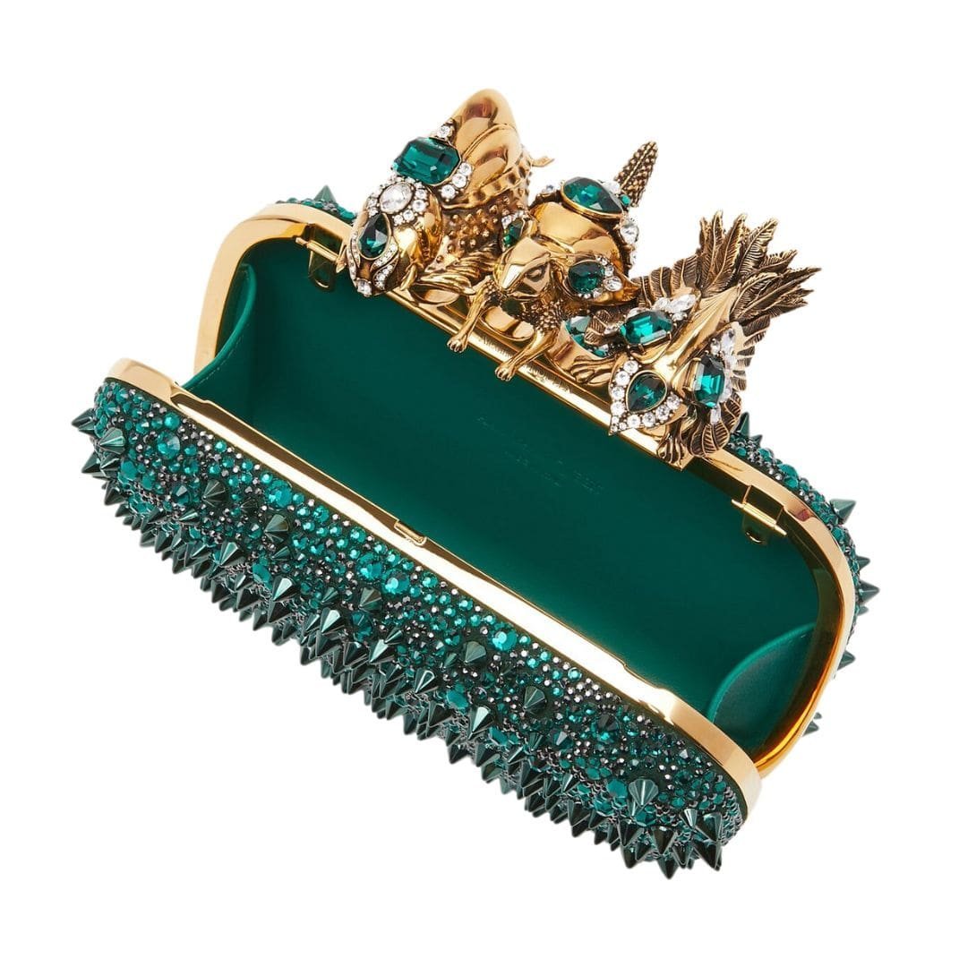 ALEXANDER MCQUEEN WOMANS BOSCH KNUCLE CLUTCH IN EMERALD - Image 4