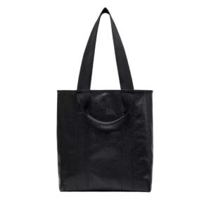 MCM REVERSIBLE DIAMOND TOTE IN CANVAS LEATHER MIX BLACK