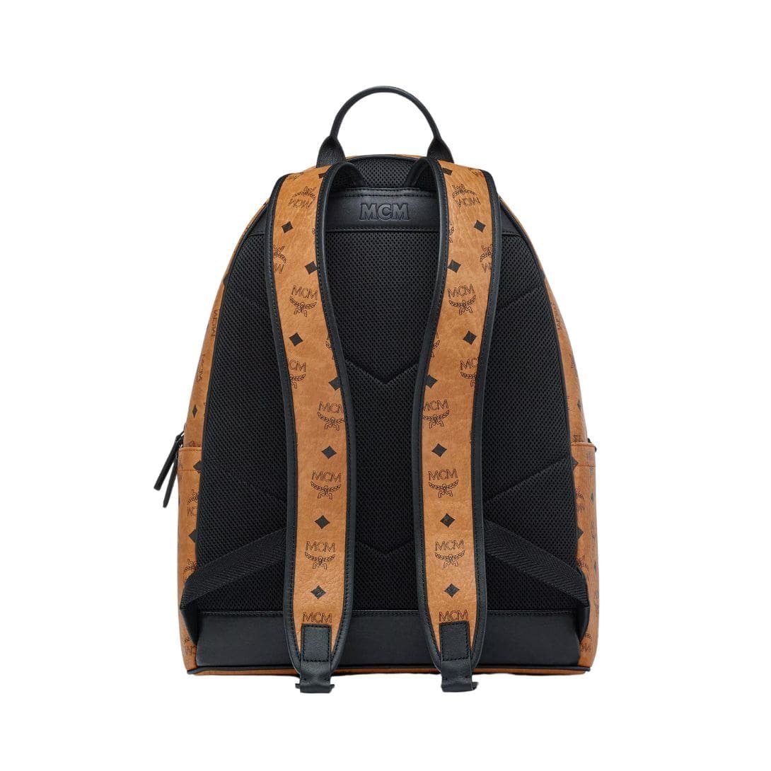 MCM STARK TENNIS BACKPACK IN MEGA LAUREL VISETOS COGNAC - Image 4