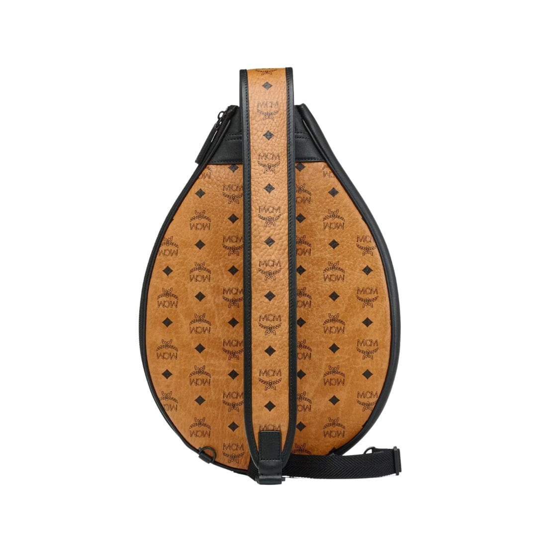 MCM TENNIS RACKET COVER IN MEGA LAUREL VISETOS COGNAC - Image 4