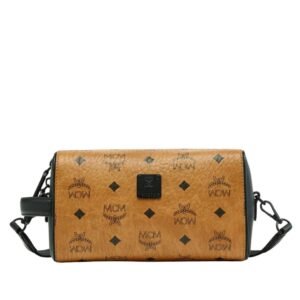 MCM OTTOMAR TOILETRY BAG IN VISETOS COGNAC