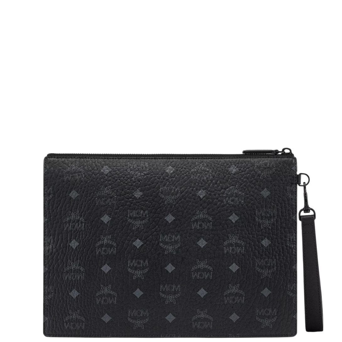 MCM AREN WRISTLET ZIP POUCH IN VISETOS BLACK - Image 3