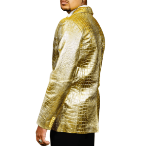 Gold Leather Coat Men