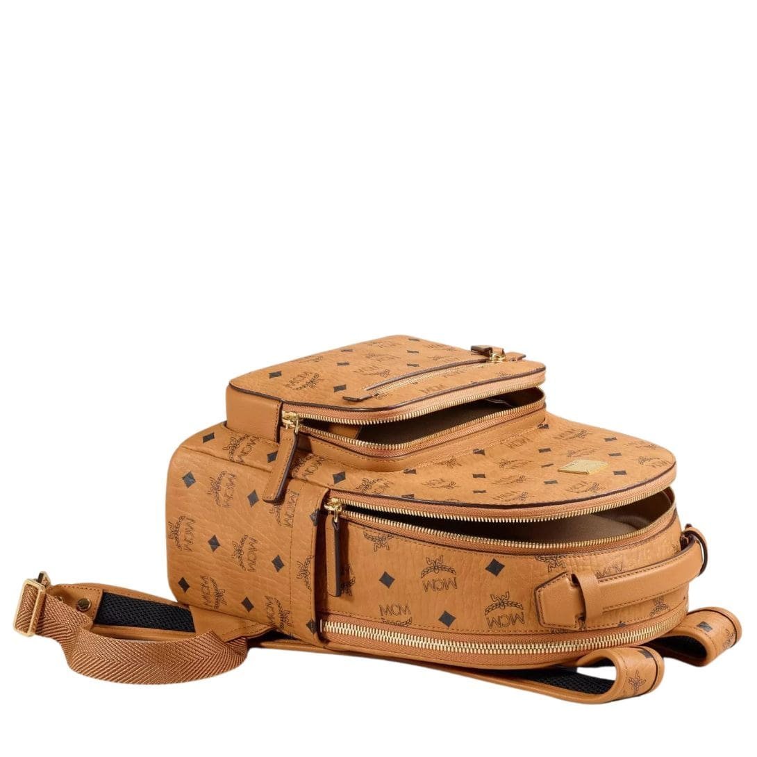 MCM SMALL STARK BACKPACK IN VISETOS COGNAC - Image 3
