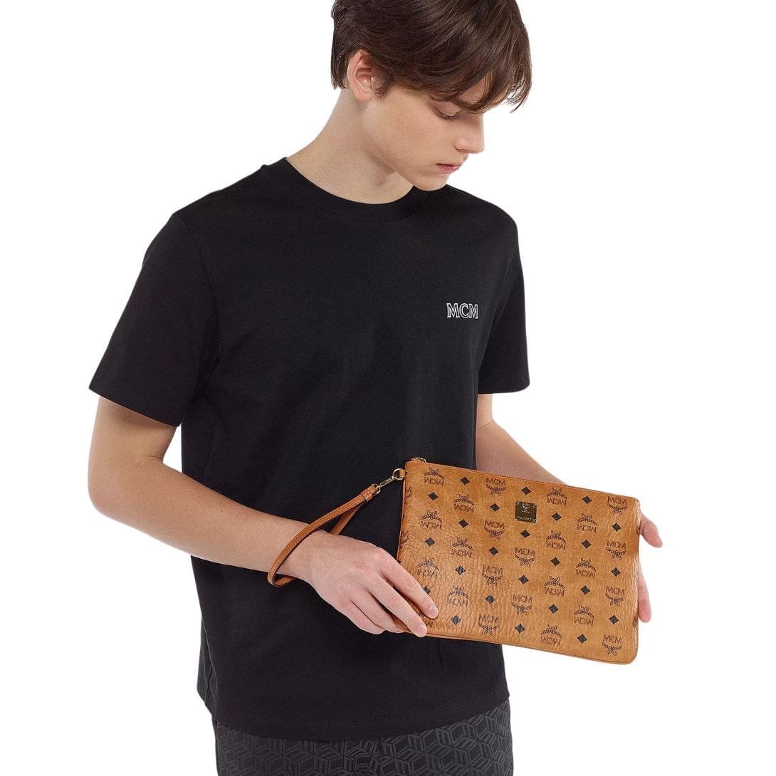 MCM WRISTLET ZIP POUCH IN VISETOS ORIGINAL COGNAC - Image 3