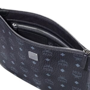 MCM WRISTLET ZIP POUCH IN VISETOS ORIGINAL BLACK