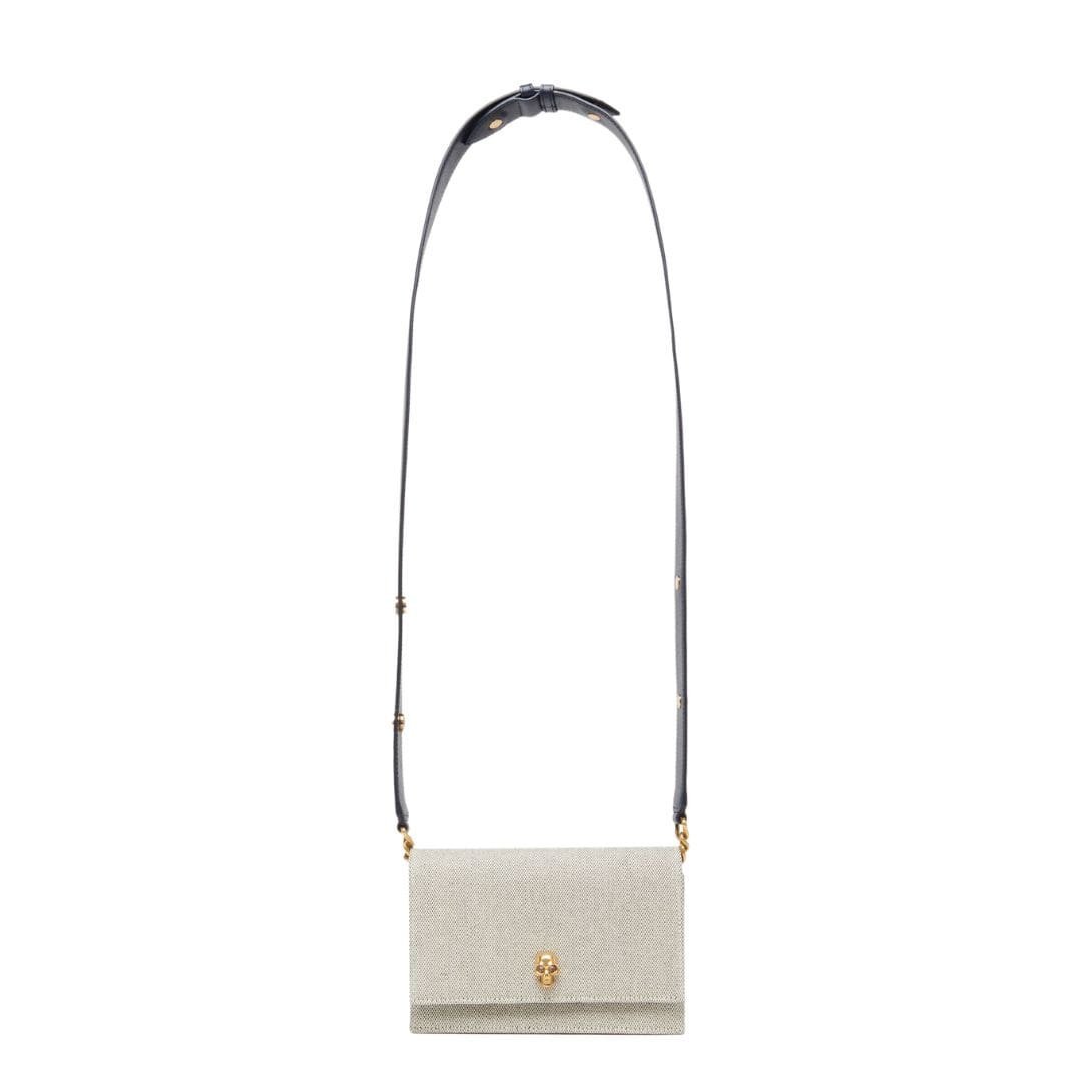 ALEXANDER MCQUEEN WOMANS THE BIKER SMALL SKULL BAG IN GRAYNAVY - Image 5