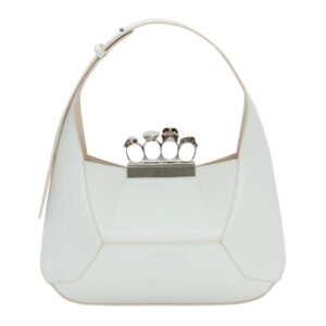 ALEXANDER MCQUEEN WOMENS THE JEWELLED HOBO BAG IN LVORY