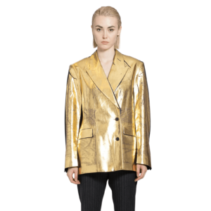 Gold Leather Coat Women