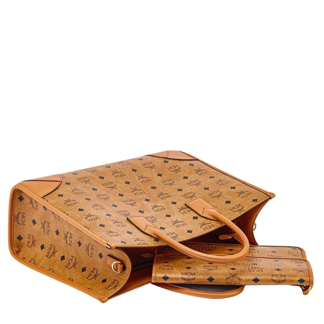 MCM LARGE MÜNCHEN TOTE IN VISETOS COGNAC - Image 3