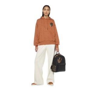 MCM SMALL-MEDIUM X BAPE STARK BACKPACK IN VISETOS BLACK