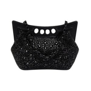 ALEXANDER MCQUEEN WOMENS THE MICRO PEAK BAG IN BLACK