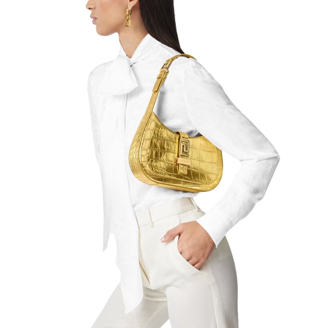 VERSACE GRECA GODDESS METALLIC SMALL HOBO - Image 5