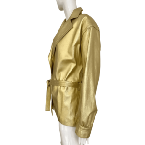 Gold Leather Coat Women