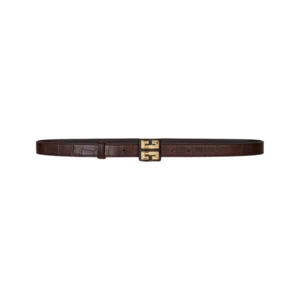 GIVENCHY 4G  BELT IN CROCODILE EFFECT LEATHER WALNUT BROWN - Image 3