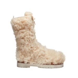 MAGDA BUTRYM SHEARLING COMBAT BOOTS IN CREAM