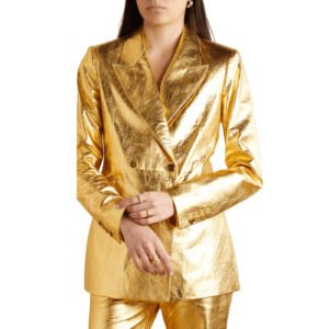 Gold Leather Coat Women