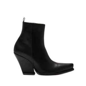 MAGDA BUTRYM CALF LEATHER COWBOY ANKLE BOOTS IN BLACK