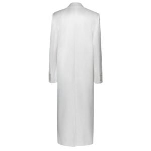 MAGDA BUTRYM CLASSIC DOUBLE BREASTED SILK COAT IN CREAM